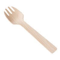 Eco-gecko Heavy Weight Disposable Wooden Taster Fork - 1000/Case