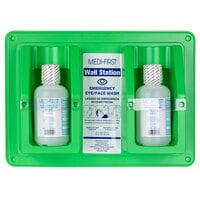 Medi-First 19825 First Aid Eye Wash Wall Station with Two 16 oz. Bottles