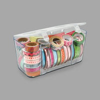 Deflecto 29201CR 8 7/8 inch x 4 inch x 4 3/8 inch Clear Medium Stackable Caddy Organizer Container