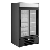 Beverage-Air MMR38HC-1-B MarketMax 43 1/2" Black Two Section Glass Door Merchandiser Refrigerator - 35.37 Cu. Ft.