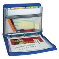 C-Line Products 48115 Bright Blue Zippered Binder with 1 inch Round Rings and Expanding File