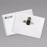 C-Line Products 95743 4 inch x 3 inch Clear Top Load Clip-On / Pin Name Badge Holder Kit with Inserts