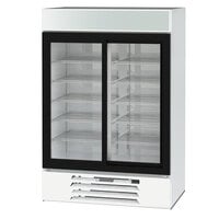 Beverage-Air MMR45HC-1-W MarketMax 52 inch White Two Section Glass Door Merchandiser Refrigerator - 44 Cu. Ft.