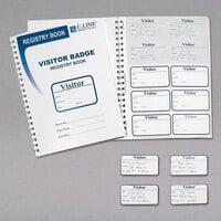 C-Line Products 97030 3 1/2 inch x 2 inch Visitor Name Badges with Registry Log Book