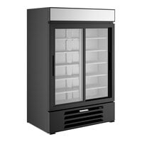 Beverage-Air MMR45HC-1-B MarketMax 52" Black Two Section Glass Door Merchandiser Refrigerator - 44 Cu. Ft.