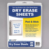C-Line 57911 8 1/2 inch x 11 inch Peel and Stick Dry Erase Sheet   - 25/Box