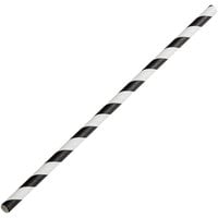 EcoChoice 7 3/4" Black Stripe Jumbo Unwrapped Paper Straw - 4800/Case