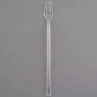 Fineline Tiny Temptations 6510-CL 6 inch Tiny Tasters Clear Plastic Cocktail Fork - 400/Case