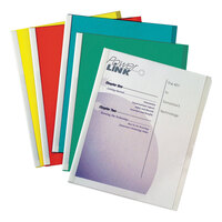 C-Line 32550 8 1/2 inch x 11 inch Assorted Colors Standard Vinyl Report Cover with Binding Bar   - 50/Box