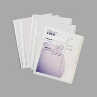 C-Line 32457 8 1/2 inch x 11 inch Clear Economy Vinyl Report Cover with Binding Bar - 50/Box