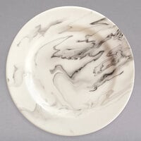 Reserve by Libbey 999533001 Smoke 6 1/2" Royal Rideau White / Black Swirl Porcelain Plate - 36/Case