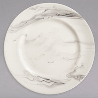 Reserve by Libbey 999533003 Smoke 11" Royal Rideau White / Black Swirl Porcelain Plate - 12/Case