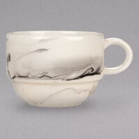 Reserve by Libbey 999533016 Smoke 9.5 oz. Royal Rideau White / Black Swirl Porcelain Stackable Tea Cup - 36/Case