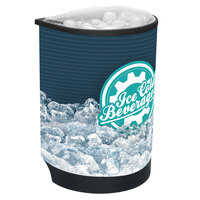IRP Black Iceberg 3101498 60 Qt. Insulated Portable Beverage Cooler / Merchandiser with Lid, Drain, and Semicircular Design