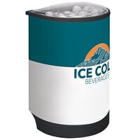 IRP Black Iceberg 3101498 60 Qt. Insulated Portable Beverage Cooler / Merchandiser with Lid, Drain, and Semicircular Design