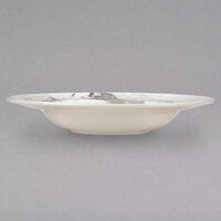 Reserve by Libbey 999533006 Smoke 9" Royal Rideau White / Black Swirl Porcelain Soup Bowl - 24/Case