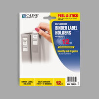 C-Line 70035 2 3/4 inch x 3 5/8 inch Clear Top Load Self-Adhesive Ring Binder Label Holder - 12/Pack