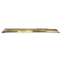 Micro Matic DP-120DSSPVD-51 5 inch x 51 inch Stainless Steel Surface Mount Drip Tray with Brass Finish and Drain