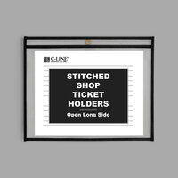 C-Line 49911 11 inch x 8 1/2 inch Clear Stitched Shop Ticket Holder with 50 Sheet Capacity - 25/Box