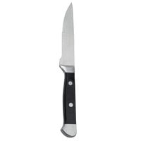 American Metalcraft SSSK 10 1/4 inch Stainless Steel Serrated Steak Knife with a Black Pom Full Tang Handle