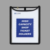 C-Line 39912 9 inch x 12 inch x 1 inch Clear High Capacity Stitched Shop Ticket Holder with 150 Sheet Capacity   - 15/Box