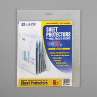 C-Line 05557 11 inch x 8 1/2 inch Heavyweight Top-Loading Clear Polypropylene Sheet Protector with Clear Index Tabs - 5/Set