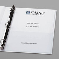 C-Line 70185 Peel & Stick Standard Weight Clear Polypropylene Add-On Pocket   - 10/Pack