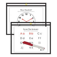 C-Line 40711 12 inch x 9 inch Black Reusable Dry Erase Pocket