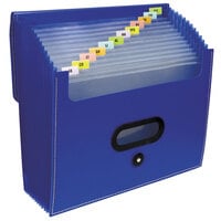 C-Line 48015 13-Pocket Blue Letter Sized Ladder Expanding File with Elastic Closure