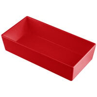 Tablecraft CW5012R Simple Solutions 1/3 Size Red Cast Aluminum Straight Sided Bowl - 3" Deep