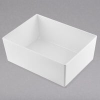 Tablecraft CW5006W Simple Solutions 1/2 Size 8 Qt. White Cast Aluminum Deep Straight Sided Bowl - 5" Deep