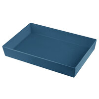 Tablecraft CW5000PB Simple Solutions Full Size Pigeon Blue Cast Aluminum Straight Sided Bowl - 3" Deep