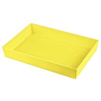 Tablecraft CW5000Y Simple Solutions Full Size Yellow Cast Aluminum Straight Sided Bowl - 3" Deep