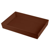 Tablecraft CW5000BR Simple Solutions Full Size Brown Cast Aluminum Straight Sided Bowl - 3 inch Deep