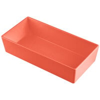 Tablecraft CW5012SNX Simple Solutions 1/3 Size Sunset Orange Cast Aluminum Straight Sided Bowl - 3" Deep