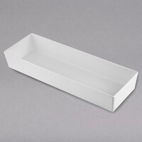 Tablecraft CW5008W Simple Solutions 1/2 Size Long White Cast Aluminum Straight Sided Bowl - 3" Deep