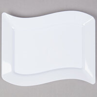 Fineline Wavetrends 1405-WH 5 1/2 inch x 7 1/2 inch White Plastic Dessert Plate - 10/Pack