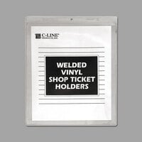 C-Line 80911 8 1/2 inch x 11 inch Double Sided Clear Vinyl Shop Ticket Holder with 15 Sheet Capacity - 50/Box