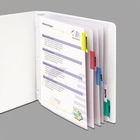 C-Line 05550 8 1/2 inch x 11 inch Assorted Color / Clear Sheet Protector with 2 inch Index Tab - 5/Set