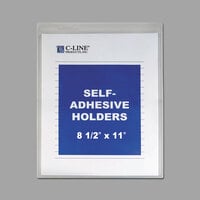 C-Line 70911 8 1/2 inch x 11 inch Double Sided Clear Super Heavy Self-Adhesive Shop Ticket Holder with 15 Sheet Capacity - 50/Box