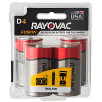 Rayovac 813-4TFUSK Fusion D Advanced Alkaline Batteries   - 4/Pack