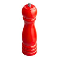 Acopa 8" Glossy Red Wooden Salt / Pepper Mill