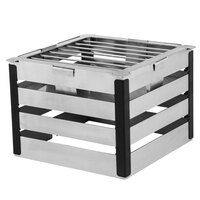 Walco CRT8B Crate 8 inch Stainless Steel Tower with Grill and Burner Stand