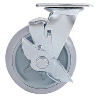 Lavex Lodging Swivel Plate Caster with Brake for Small Housekeeping Carts