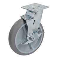 Lavex Lodging Swivel Plate Caster with Brake for Large Housekeeping Carts