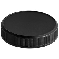 Black Induction Lined Flat Spice Container Lid with a 53/400 Finish