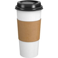 Choice 20 oz. White Paper Hot Cup, Lid, and Sleeve Combo Kit - 50/Pack