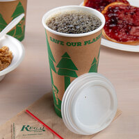 EcoChoice 16 oz. Kraft Paper Hot Cup and Lid - 100/Pack