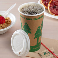 EcoChoice 20 oz. Kraft Paper Hot Cup and Lid - 100/Pack