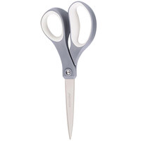Fiskars 1540901047 8 inch Titanium Pointed Tip Office Scissors with Blue / Gray Straight Softgrip Handle